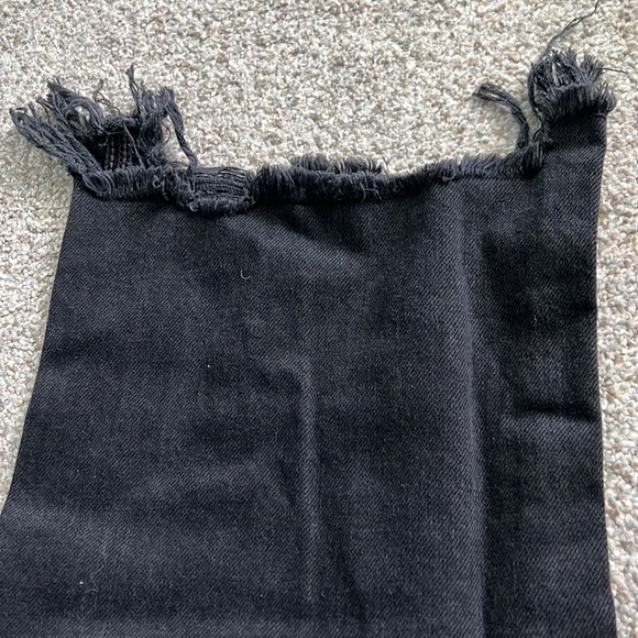 We The Free people button fly distressed straight leg black high rise Sz 29 - Picture 7 of 9